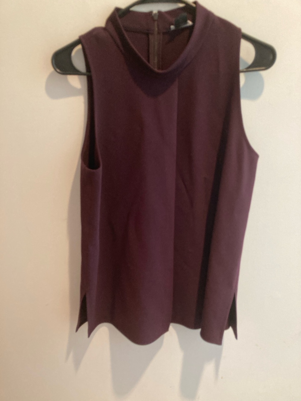 THEORY, Sleeveless Mock Neck Top in Deep Plum by THEORY medium